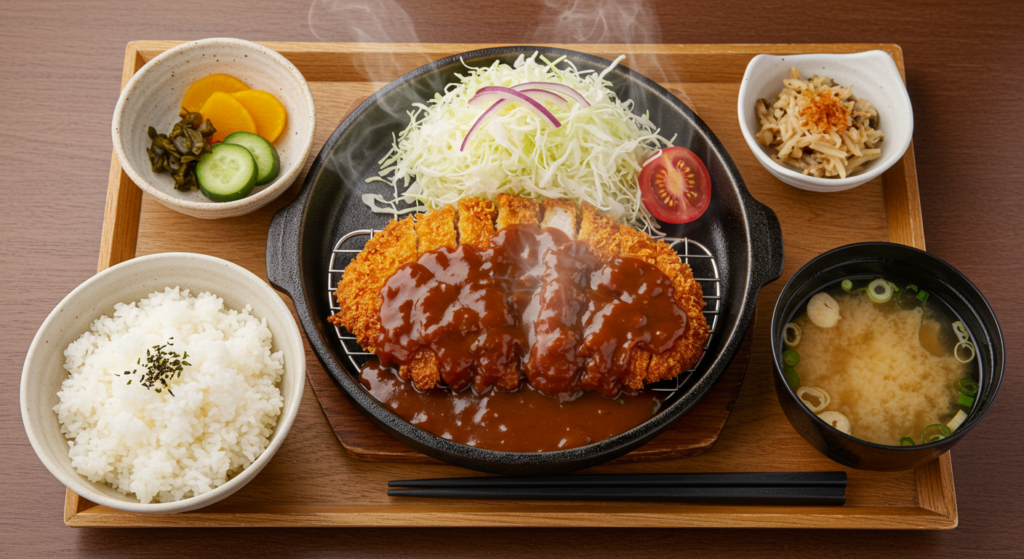 熱々の味噌カツ定食